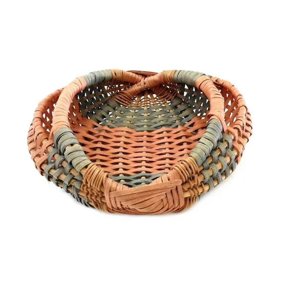 Vintage | Accents | Decorative Wicker Basket Orange Green | Poshmark